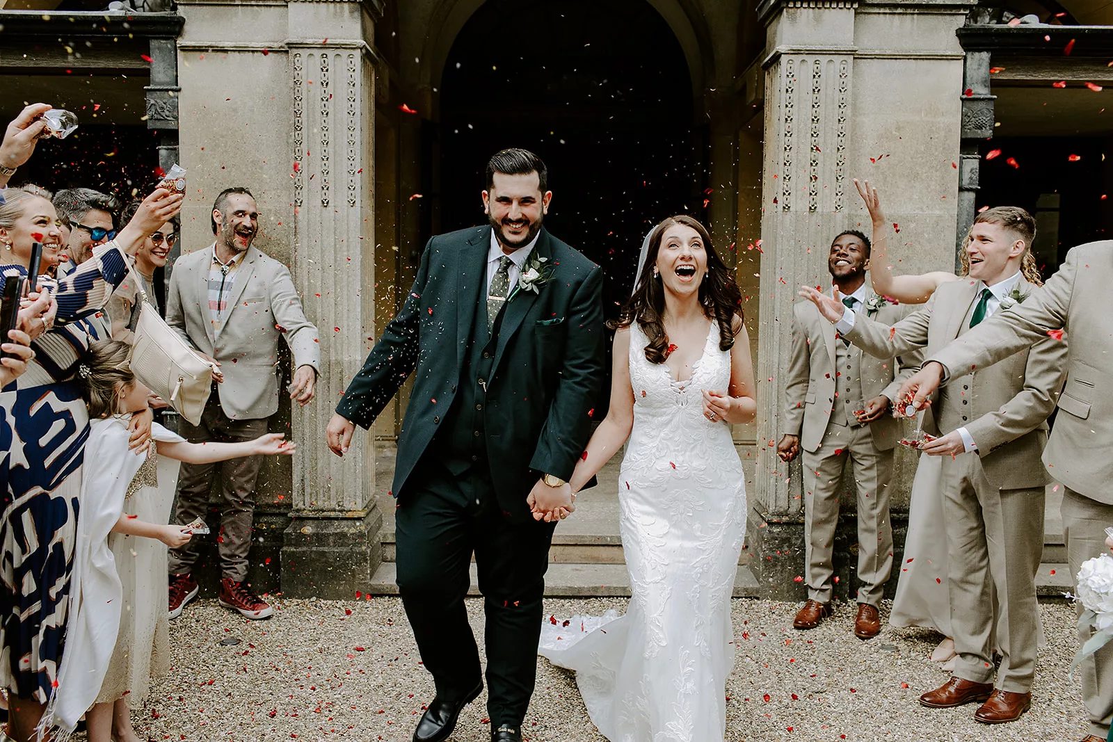 Wedding celebrant Eleanor Willock guiding Anna and Jake through their heartfelt ceremony at Coombe Lodge