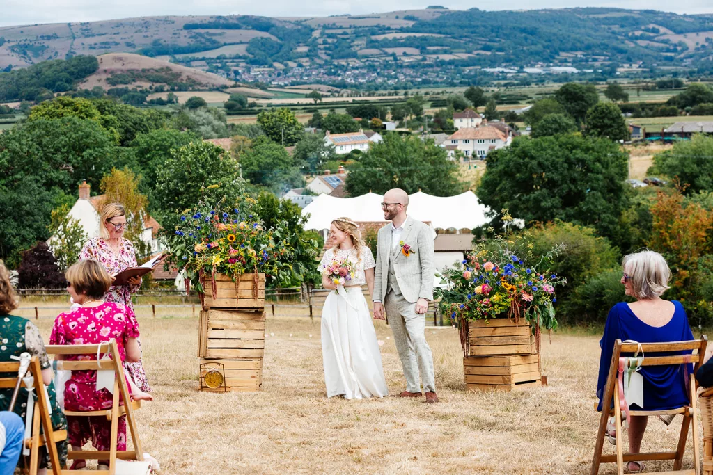 Heather and Josh Outdoor wedding celebrant Somerset Eleanor Willock