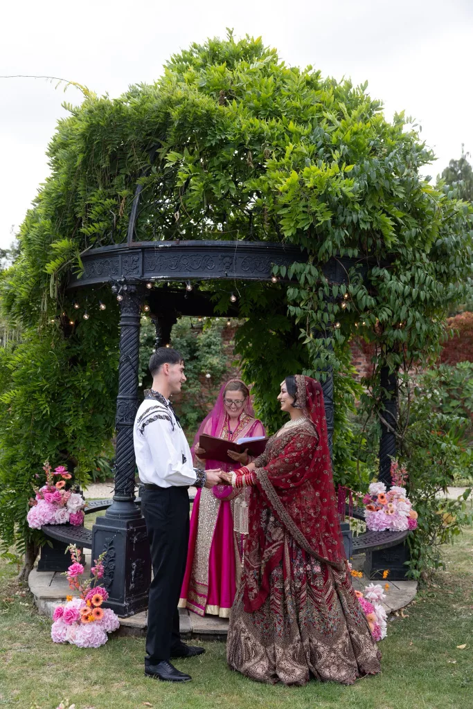 Mixed culture Indian wedding ceremony Elmhay Park celebrant