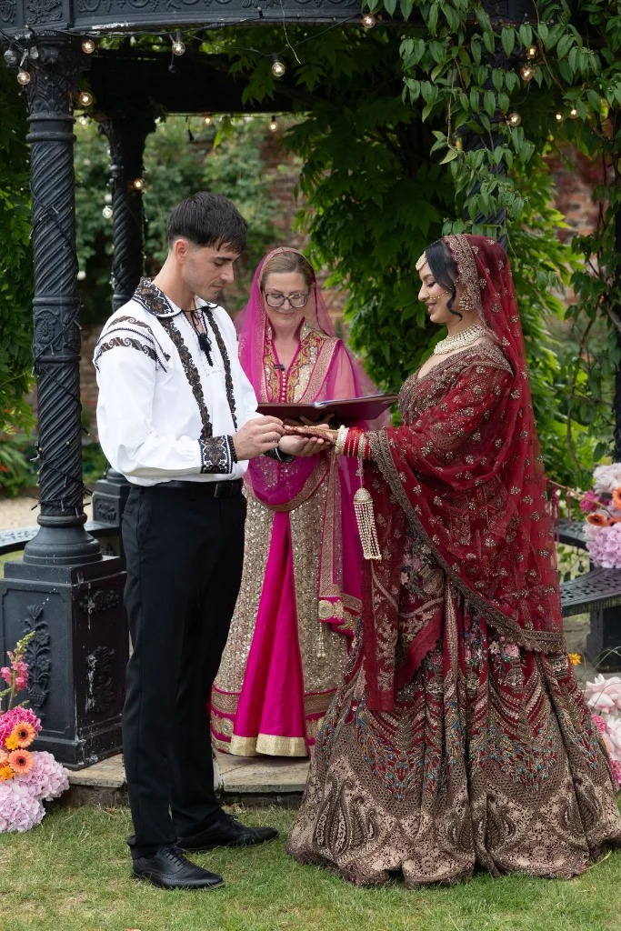 Mixed culture Indian wedding ceremony Elmhay Park celebrant